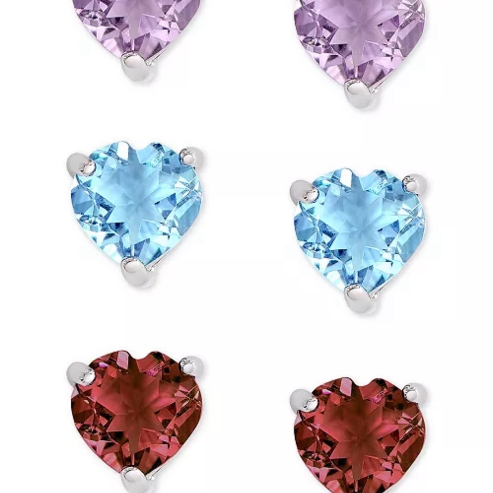 Elegant Red and Purple Gemstone Earrings